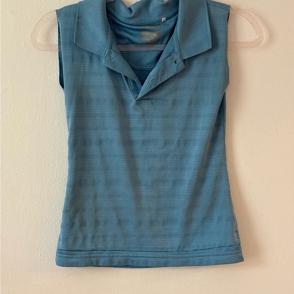 adidas Blue Collared Tank Top